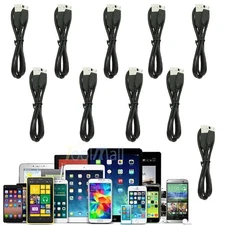 10 Packs Black Micro USB Fast Charger Data Cable Cord For Samsung Android HUAWEI