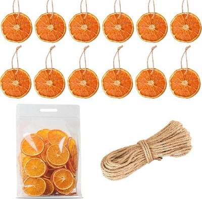 30 Stück getrocknete Orangenscheiben mit 30 Hanfseilen Adventskranz Deko
