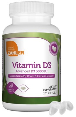 Zahler - Advanced Vitamin D3 3000 IU Softgels (120 Count) Kosher Vegetarian F...