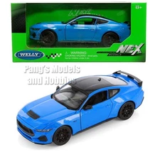 2024 Ford Mustang GT 1/25 Diecast Metal Model by Welly - BLUE w/ BOX