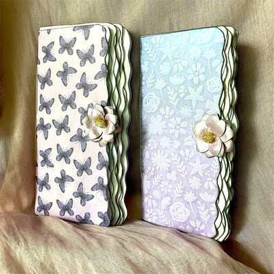 2 Handmade Junk Journal Blank Writing Booklets - Diary Book Layered Edge Slim