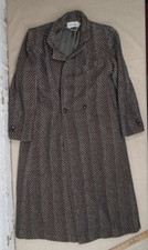 Ashley Scott USA Wool Tweed Striped Long Coat Classic Tailored Vintage Medium
