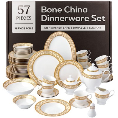 Joseph Sedgh Collection 57-Piece Bone China 57 Piece Set, White
