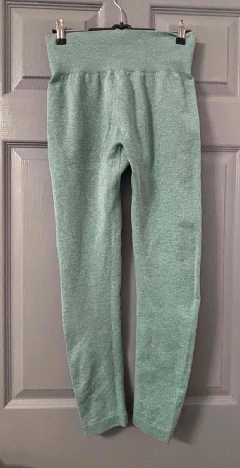 Sage Green Marl Seamless High-Waisted Leggings Size M