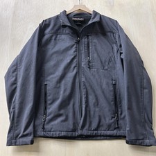 Free Country Softshell Jacket Mens Medium Gray Fleece Lined Full Zip FC-7