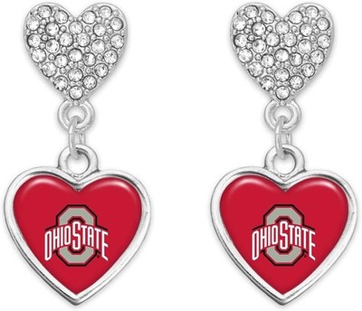 From the Heart Enterprises Ohio State Buckeyes Amara Silver Crystal Earrings Jew