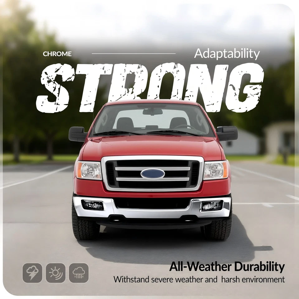 Front Bumper Face Bar For Ford F150 Lincoln Mark LT 2004-06 With Fog Light Holes - Image 2 of 4