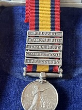 Original Boer War South Africa Miniature Medal With Box Johannesburg 5 Clasps