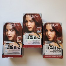 Lot 3 L'Or al Feria Shimmering Hair Color 56 Auburn Brown Brilliant Bordeaux 