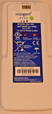 Imogen BA-408 Battery Fully Charged w/4 Green Lights. 