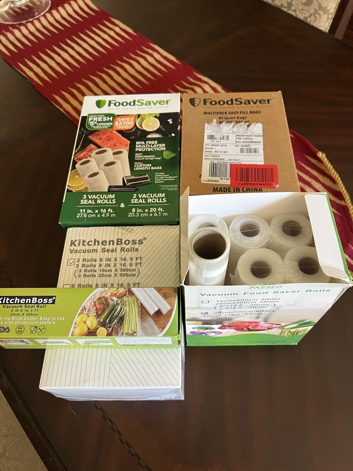 Food Saver Vacuum Sealing Rolls Various Sizes Lot Bundle