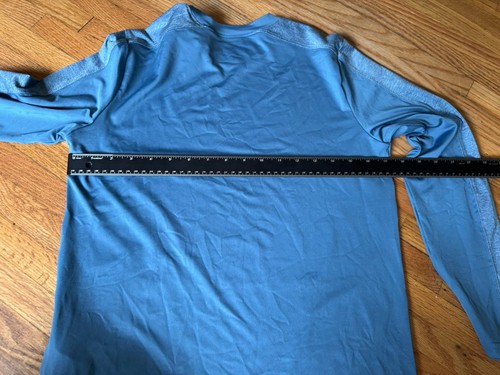 Under Armour Youth Boys Large Loose Long Sleeve Blue Shirt Logo Heat Gear NWT - Picture 7 of 8