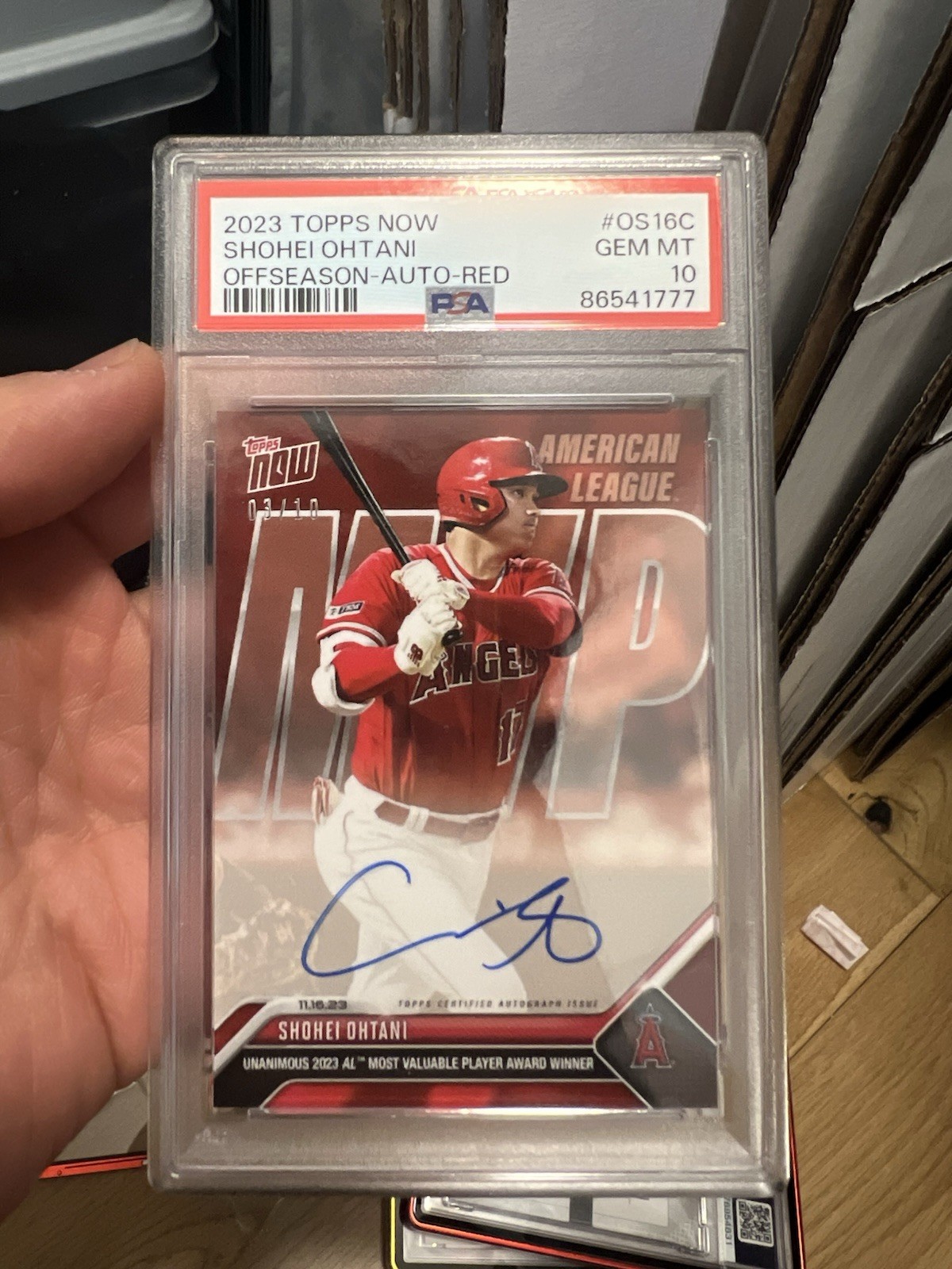 2023 Topps Now SHOHEI OHTANI OS-16C MVP Auto Red /10 PSA 10💎💎 view 2