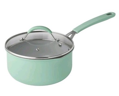 Pioneer Woman ~GREEN ~ SUTTON ~ 2-Quart ~ Nonstick ~ Saucepan w/Strainer Lid