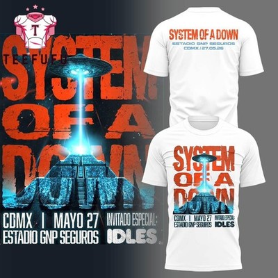 System Of A Down Estadio GNP Seguros CDMX 2026 3D T Shirt Polyester HS434