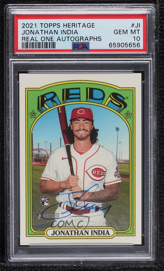 2021 Heritage High Number Real One Jonathan India PSA 10 Rookie Auto RC 06bg