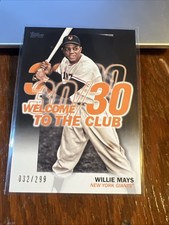 Willie Mays 2023 Topps Welcome to the 30/30 Club Black #WC-8 /299 HOF Giants