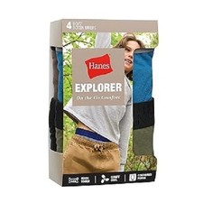 Hanes EXPLORER Boys  Boxer Briefs 4 Pack, "Moisture-wicking  COTTON" NEW  