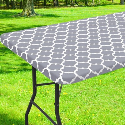 smiry Rectangle Picnic Tablecloth Waterproof Elastic Fitted Table Covers for ...