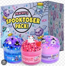 Peachybbies SPOOKTOBER PACK HALLOWEEN 👻 3 Slimes, Thank You Bag, Gift Box NIB