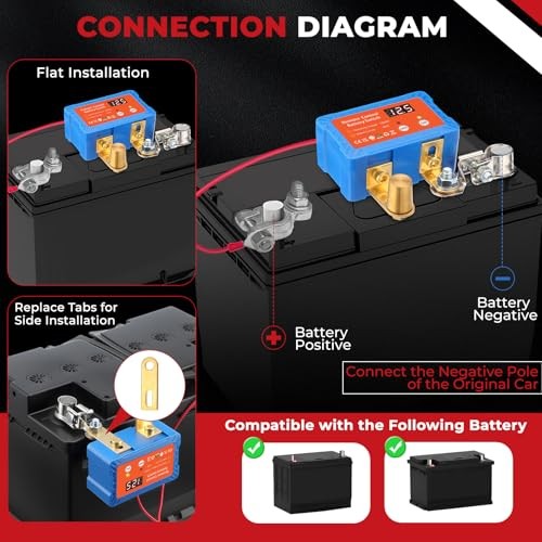 Remote Battery Disconnect Switch 12V/24V with Led Voltage Display, Anti 140A