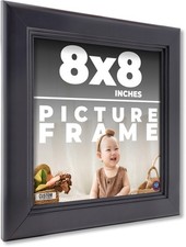 8x8 Frame Black Picture Frame Modern Photo Frame UV Acrylic, Acid Free no Mat