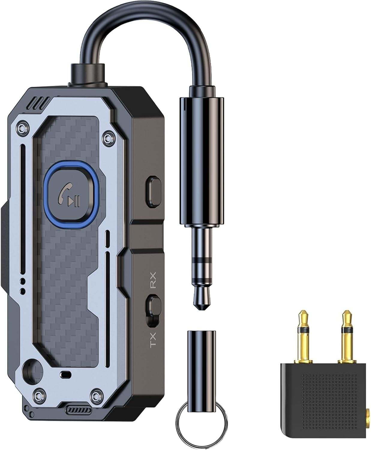 Bluetooth 5.0 Audio Transmitter Receiver for 2 Devices Wireless AUX Adapter