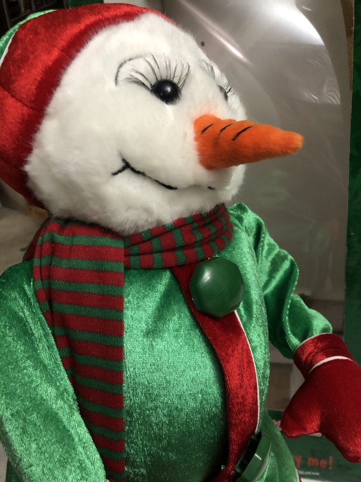 Gemmy Snowflake Spinning Mrs Snowman Singing Santa Baby Works eBay