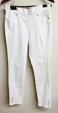 MARTHA STEWART Women's White Stretchy Skinny Jeans Elastic Waist Pockets Size 8