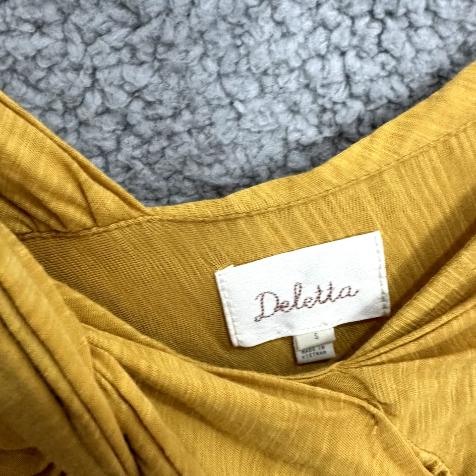 Deletta Sleeveless Top Women S Draped Yellow Fairy Romantic Soft Girl Cottage - Image 2 of 4