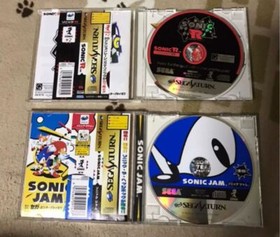 SEGA SATURN SONIC JAM & SONIC R 2set GAME JAPAN RARE USED