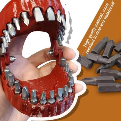Denture Drill Bits Holder ModelLayout for 1/4'' Hex Bits and Drive Bits AdapterD