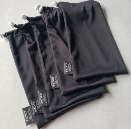 Pack de 5 lunettes de soleil en tissu microfibre noir sacs de rangement nettoyage - Photo 1/4