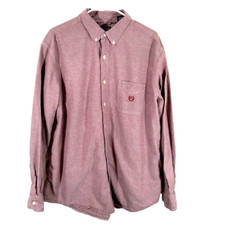 Chaps Mens XL Dress Shirt Button Down Red Long Sleeve Logo