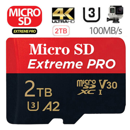 2TB Micro SD Karte Extreme Pro micro-SDXC Class10 UHS-I U3 V30 A2 Speicherkarte - Bild 1 von 4