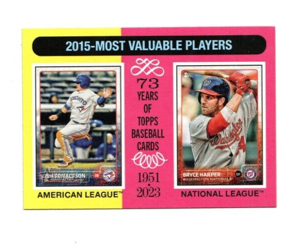 2024 Topps Heritage Baseball 2015-MOST VALUABLE PLAYERS Harper / Donaldson  #208