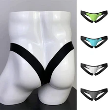 Men's T-Back Underwear Jockstrap Thong Briefs G String Sexy Panties Underpants N