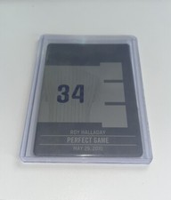 2020 Game Used Career Day Roy Halladay PERFECT GAME PHILLIES Printing Plate #1/1