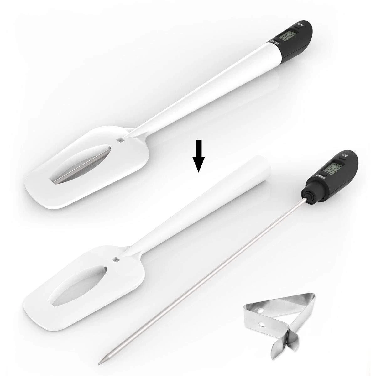 Digital Meat Thermometer Candy Thermometer Spatula Thermometerwith Pot Clip &...