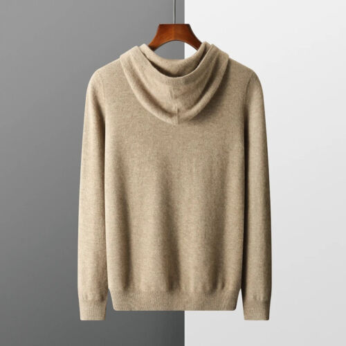 Men's female cashmere One-piece ready-to-wear Hoodie 100% Merino Wool Knitted - Picture 20 of 32