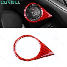 For Subaru Crosstrek 2024-25 Red Real Carbon Fiber One-Click Startup Button Trim