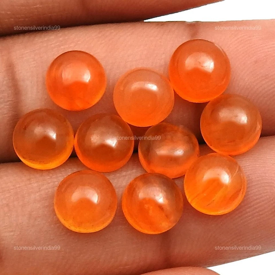 Cabujón redondo de piedras preciosas de cornalina natural 10 piezas lote al por mayor 3,00 quilates 7x7x7 mm Foto 3 de 4
