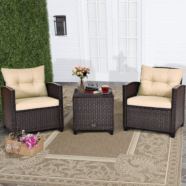 Set 3 Piezas Muebles Exterior Ratán/mimbre 67 x 67 x 76 cm