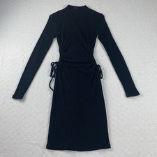 Forever 21 Bodycon Dress Juniors Small Black Long Sleeve Pockets Casual