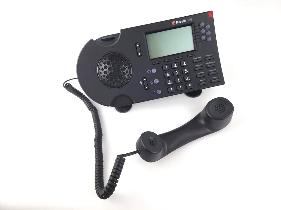 Shoretel 560 IP PoE Black Desk Phone IP560G Tested Reset Clean 6 Line - Image 3 of 4
