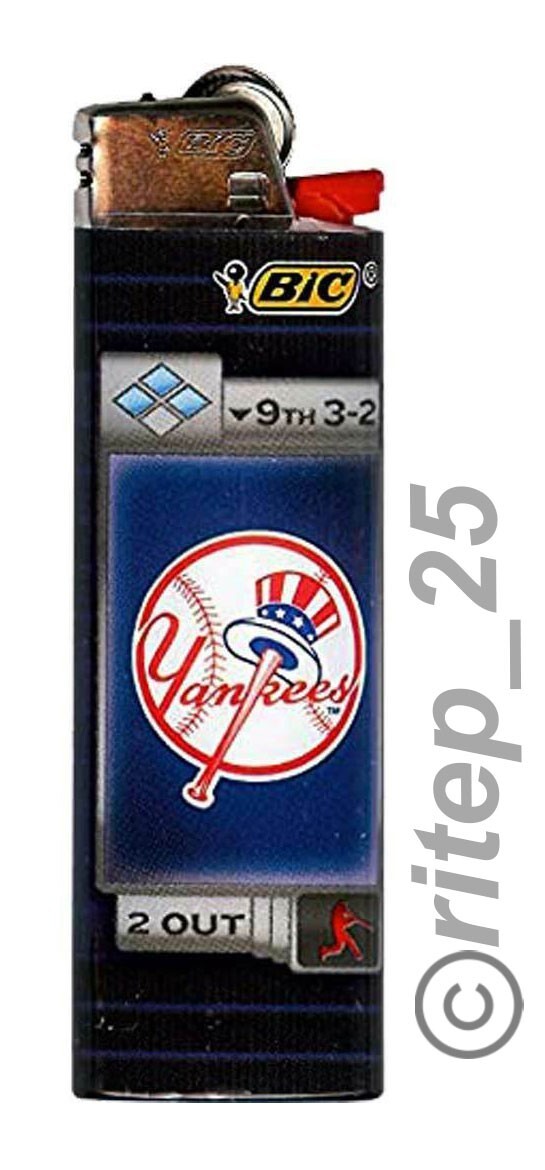 (7 Lighters) BIC New York Yankees Cigarette Lighters MLB Officially Licensed