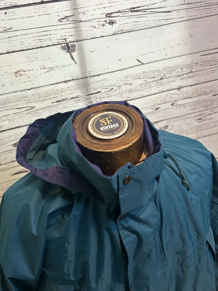 Chaqueta Impermeable Retro Regatta Grande Aire Libre Turquesa/Verde Talla Pequeña Senderismo Foto 4 de 4