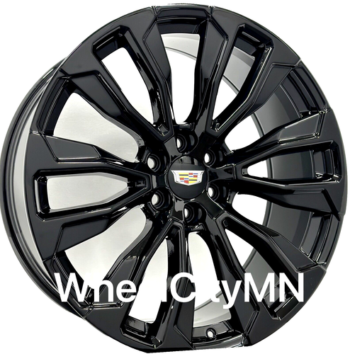 24" Gloss Black OE Replica 14025 wheels fits 2023 Cadillac Escalade Sport 6x5.5 - Picture 6 of 8