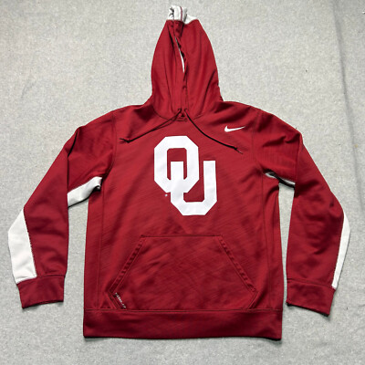 Nike Oklahoma Sooners Hoodie Mens Small Burgundy Fleece