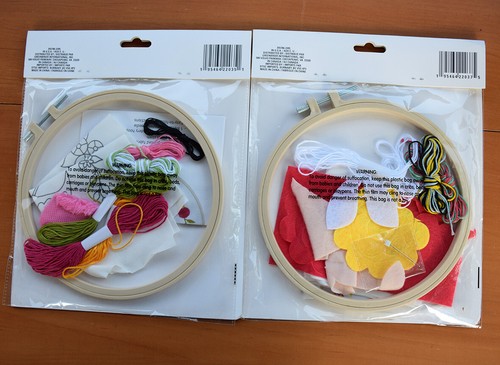 Lot of 2 NEW Crafts Embroidery Hoop Kit(s) 8" Flamingo & Deer, All-Inclusive Set - Picture 2 of 8